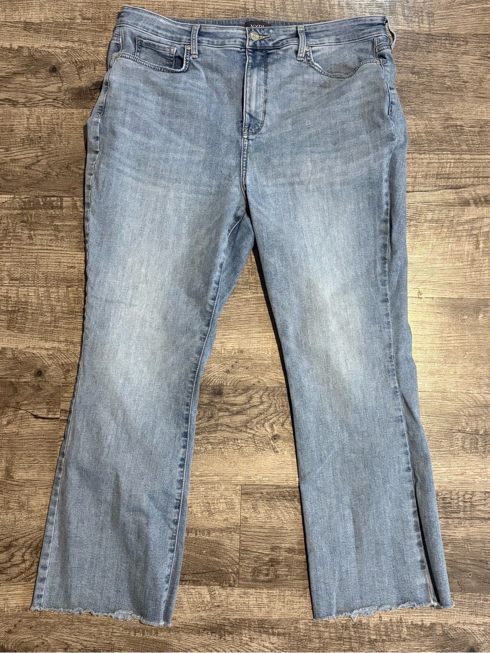 NYDJ Jeans Women’s 16 Blue Billie Mini Boot Raw Hem